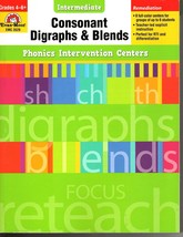 Phonics Intervention Centers Consonant Digraphs and Blends Grd 4-6 Teachers Ed - £11.92 GBP