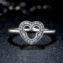 ZMZY Original Genuine 100% 925 Sterling Silver Rings for Women Mickey Ring Pave  - £20.11 GBP