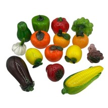 Hand-Blown Art Glass Fruits and Vegetables Murano Style Set of 15 Vintage READ - £60.12 GBP