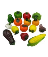 Hand-Blown Art Glass Fruits and Vegetables Murano Style Set of 15 Vintag... - £58.78 GBP