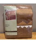 Vtg Aztec Geometric Southwest Walmart Poly Blanket Twin/Full 72&quot; x 90&quot; NOS - $54.14 CAD