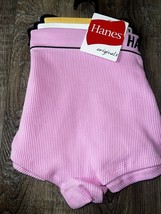 Hanes ~ Womens Boyshort Underwear Panties 3-Pair Nylon Blend Ribbed (A) ~ M - £15.93 GBP
