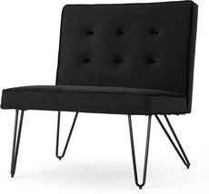 Christopher Knight Home Dusoleil Glam Modern Velvet Armless Chair, Black, Black - £155.86 GBP