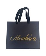 Misahara Black Shopping Gift Bag With Gold Logo &amp; Black Handles Authenti... - £48.94 GBP