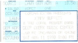JIMMY Buffett Ticket Stub August 11 1990 Cerf Creek Indiana - £32.47 GBP