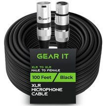 GearIT XLR to XLR Microphone Cable (100 Feet, 1 Pack) XLR Male to Female... - £35.91 GBP