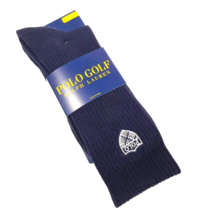 Polo Golf Ralph Lauren Men&#39;s Ribbed Socks with Polo Crest Navy Blue Size 10-13 - £12.78 GBP