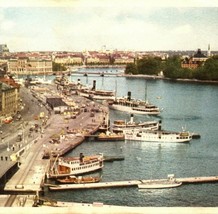 1952 Skeppsbron Warf Stockholm Sweden View Postcard Posted with 25 Sverige Stamp - £11.78 GBP