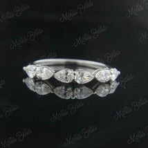 Women&#39;s 0.50Ct Pear Cut  Half Eternity Wedding Ring Band 14k White Gold Finish - £66.72 GBP