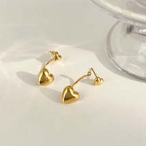 18K Gold-Plated Heart Ear Jackets - £9.38 GBP