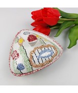 Mid Century Italian Triangular Lidded Dish, Hand-Painted Vtg Majolica Po... - $612.29 MXN