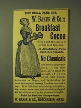 1893 W. Baker & Co. Breakfast Cocoa Ad - Gold Medal, Paris 1878 - $18.49