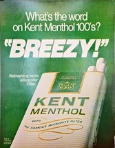 KENT MENTHOL 100&#39;s CIGARETTES &quot;Breezy!&quot; 1971 Vintage Print Ad - $9.25