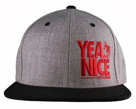 Yea Nice # Funtimes Uomo Gry-Blk-Red Ricamato O/S Cappello da Baseball Nwt - £14.07 GBP