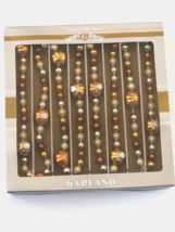Christopher Radko Shiny Brite Pumpkin Beads Garland 7 Ft Long Thanksgiving Fall - £38.50 GBP