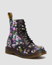 Dr Doc Martens Black Vtg Floral Backhand Leather 1460 Pascal Boots Women... - $119.99