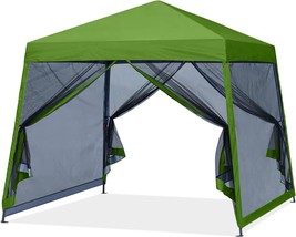 The 10X10, Grass Green Mastercanopy Pop Up Gazebo Canopy With Mosquito N... - £115.70 GBP