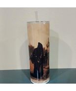 Grim Reaper Gothic Sublimated Tumbler, Stainless Steel, Black and Beige,... - $385.07 MXN