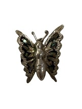 Vintage .925 Sterling Silver Mexico GC01 Butterfly Pendant Abalone Inlaid - $24.75