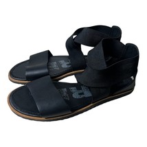 Sorel Ella II Cross Strap Black Sandals Size 8.5 - £35.61 GBP