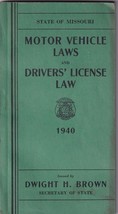 Vintage 1940 State of Missouri Motor Vehicle Laws and Drivers License Laws  - $3.96