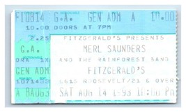 Merle Saunders Dédicacé Concert Ticket Stub August 14 1993 Chicago Illinois - £52.92 GBP
