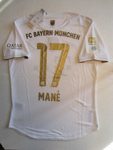 Sadio Mane FC Bayern Munich Match Slim Fit White Away Soccer Jersey 2022-2023 - £78.18 GBP