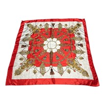 Vintage 1980s Berkshire Red &amp; Gold Baroque Scarf – Made in Korea – 34&quot; S... - $428.72 MXN