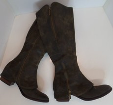 Donald J Pliner Western Couture Collection Brown Suede Leather Boots Sz 9.5 DEVI - £156.21 GBP