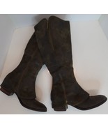 Donald J Pliner Western Couture Collection Brown Suede Leather Boots Sz ... - £155.69 GBP