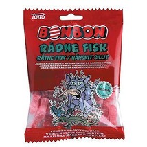 Toms Bonbon ROTTEN FISH Strawberry/Salmiak licorice candy -125g-FREE SHI... - $9.85