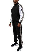 Men&#39;s Snake Print Zipper Jacket and Pants Track Suit - £39.55 GBP