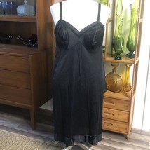 Vintage Black Nylon Full Slip Nightgown Size 36” Bust Length 41” - £10.90 GBP