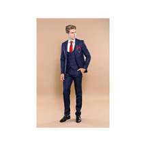 Men 3pc European Vested Suit WESSI by J.VALINTIN Extra Slim Fit JV12 Navy blue image 6