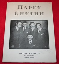 Vintage 1951 Happy Rhythm Statesmen Quartet Sheet Music Hovie Lister Gospel Rare - £100.13 GBP