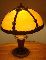 SLAG GLASS LEADED TABLE LAMP - $886.05