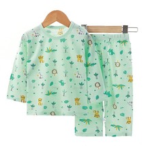 Spring and Summer children&#39;s Cotton Suit Green Pajamas men&#39;s and women&#39;s Suit 7  - £64.13 GBP
