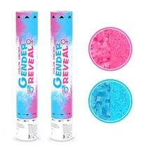 Gender Reveal Confetti Powder Cannon Set Of 2 Mixed (1 Blue 1 Pink) 100%... - £22.30 GBP