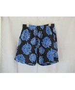 St. John&#39;s Bay men&#39;s swim shorts board Large black blue tropical flowers... - £6.59 GBP