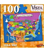 U.S.A. MAP 100 Piece Vista Puzzles 8.25&quot; x 11&quot; United States of America ... - $8.03 CAD