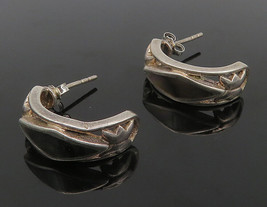 925 Sterling Silver - Vintage Inlaid Abalone Shell J-Hoop Earrings - EG5546 - £38.57 GBP