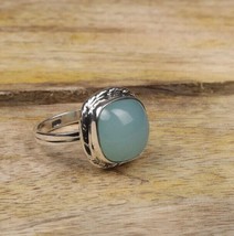 Aquamarine Ring, Sterling Silver Ring, Cushion Aquamarine Ring, Gift For Her - £40.82 GBP