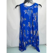Free People Snap Out Of It Dress Top Tunic BOHO Sleeveless Blue Floral S... - £15.71 GBP