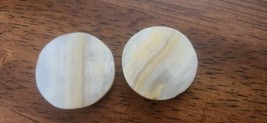 Vintage Backgammon Checkers Marble Stone Game Pieces Set Of 2 Replacement  - £4.74 GBP