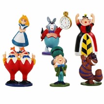 Alice In Wonderland 6pc Birthday Cake Topper Figurines Toy Set USA - £14.87 GBP