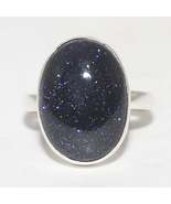 Attractive BLUE GOLDSTONE Gemstone Ring, Birthstone Ring, 925 Sterling S... - £23.47 GBP