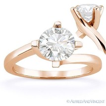 Round Cut Forever Brilliant Moissanite 14k Rose Gold Solitaire Engagement Ring - £930.24 GBP+