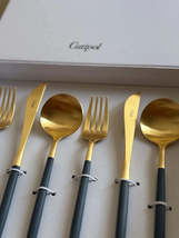 Goa Blue 6 pcs. Matte Brushed Gold Plated - $114.00