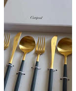 Goa Blue 6 pcs. Matte Brushed Gold Plated - $114.00