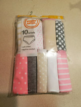 Wonder Nation Package of 10 Girls Size 8 Soft Cotton Briefs (NEW) - £7.87 GBP
